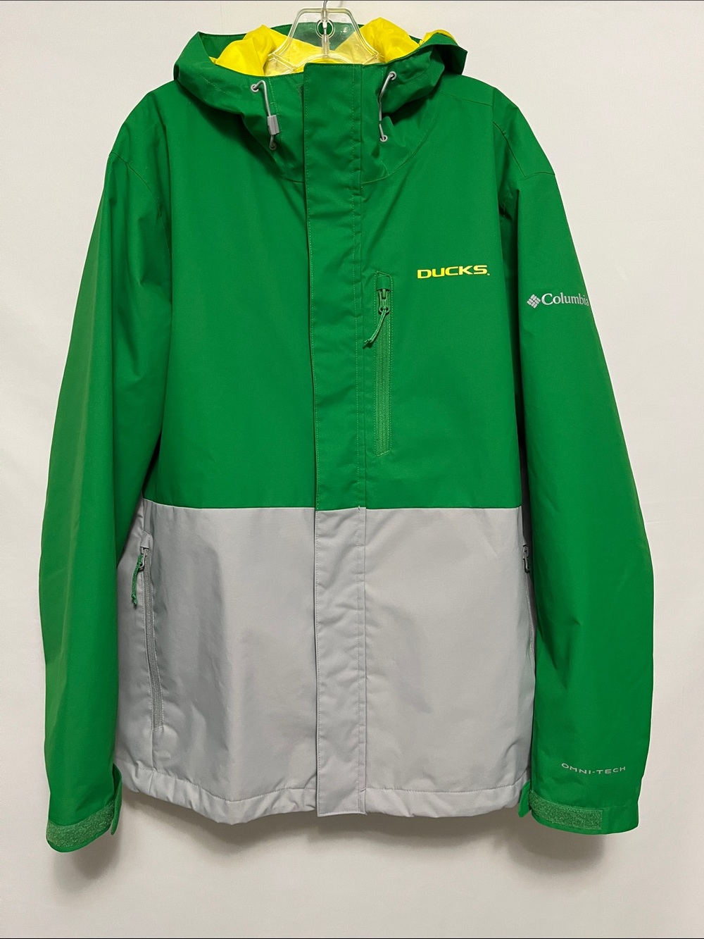 Oregon Ducks Field Bound Jacket Columbia Green & Gray Waterproof Men's L